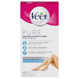 Cold wax strips for hair removal, 40 pieces, Veet