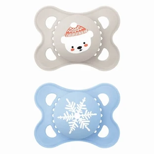 Chupete de silicona MAM Original Winter Edición Limitada Para 2-6 meses - Osito / Copo de nieve