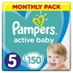 PAMPERS Babyluiers Active Baby Nr.5 11-16Kgr 150 Stuks Maandverpakking