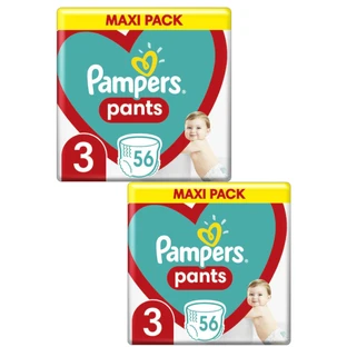 PAMPERS Pantaloni Jumbo Pack N3 Per 6-11 kg 112 pezzi (2 confezioni da 56 pezzi)