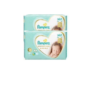 PAMPERS Premium Care Luiers met Zelfklevende Nr.0 Voor 0-3kg 60 stuks ( 2 Verpakkingen van 30 stuks )