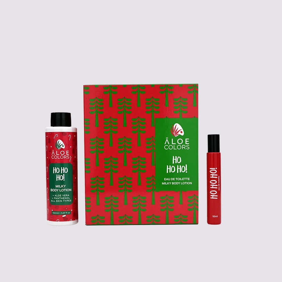 ALOE COLORS Zestaw upominkowy Ho Ho Ho Ho 2024 Perfumy Roll On 10ml & Balsam do ciała z perfumami Melomakarono 150ml: ceny i cechy