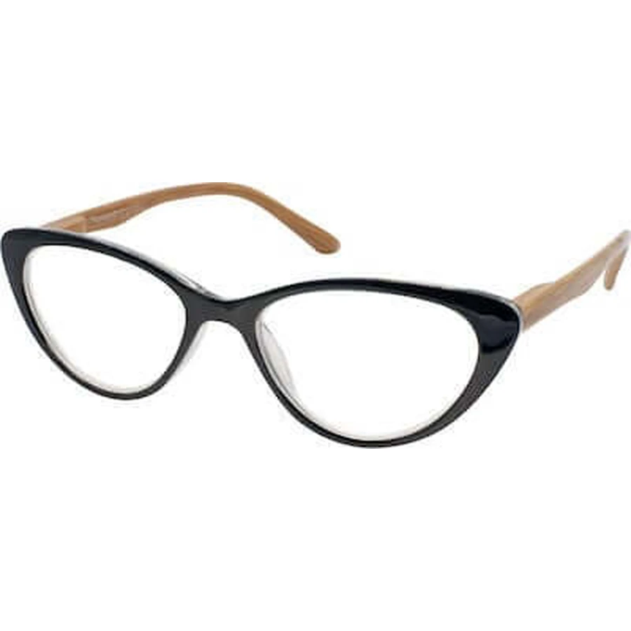 EYELEAD Lunettes de lecture et de presbytie Papillon noir avec branche en bois E204 +2.00