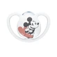 Sucette orthodontique en silicone NUK pour 0-6 mois Espace Mickey & Minnie avec étui - Blanc