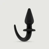 Plug Anal Flexible con Cola - Negro
