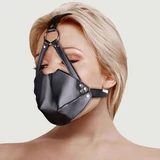 Head Harness with Mouth Cover & Breathable Ball Gag - Black