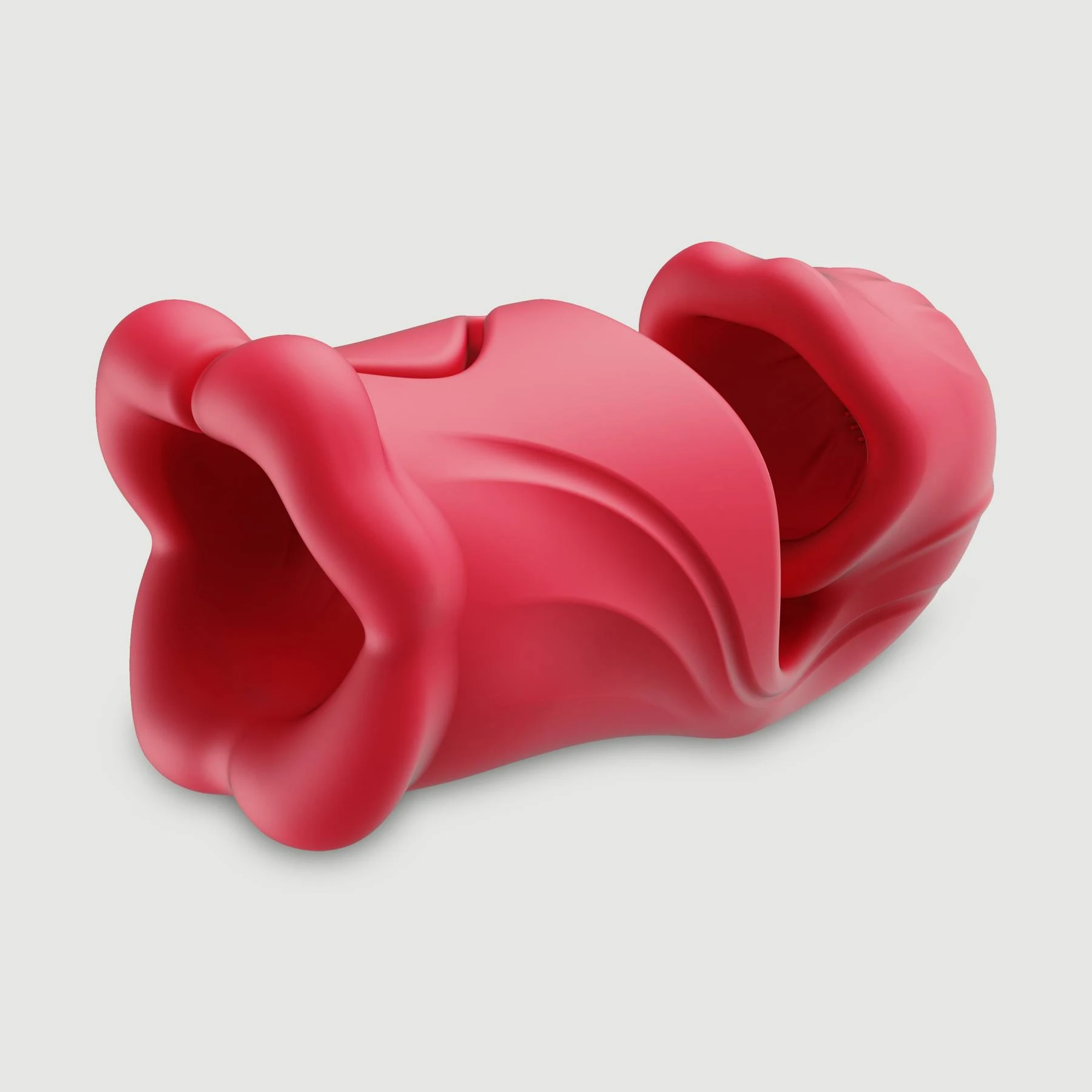 Open je Bloem Siliconen Masturbator met 9 functies en vibratie - Rood