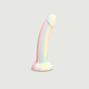 Fosforescerende Dildolls Fantasia Premium Siliconen Dildo met Zuignap - Veelkleurig