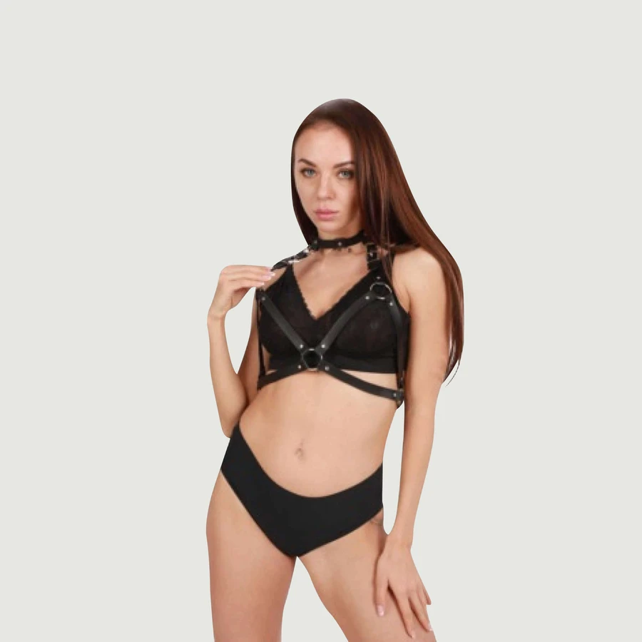 Harness Punk BH Eco Leer - Zwart - Een Maat