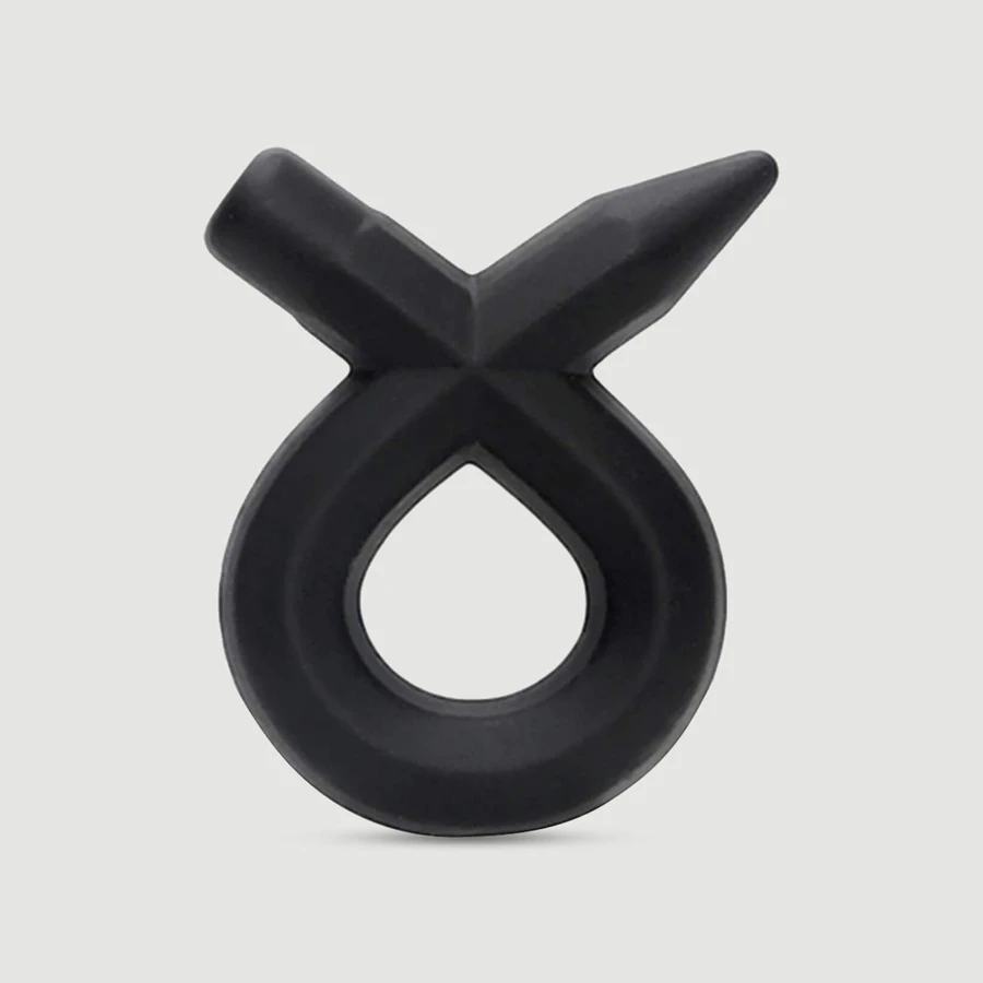 Anello per cazzo flessibile in silicone liquido Delta - Nero