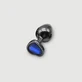 Anal Collection Butt Plug medio in metallo con gioiello a cuore - nero/blu chiaro