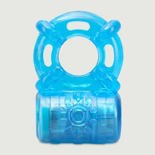 Stay Hard 5 Funktion Vibrierender Cock Ring - Blau