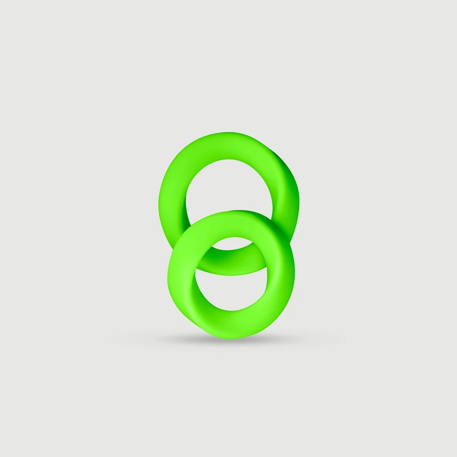 Glow In The Dark Silicone Cock Ring Set - Green