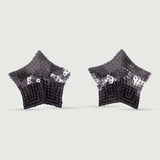 Star Shaped Sequin Nipple Pasties - Black