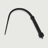 Flogger met lange staart en handvat met structuur - zwart