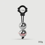 355g Silikon Cock Ring mit 2 Kugeln - Schwarz