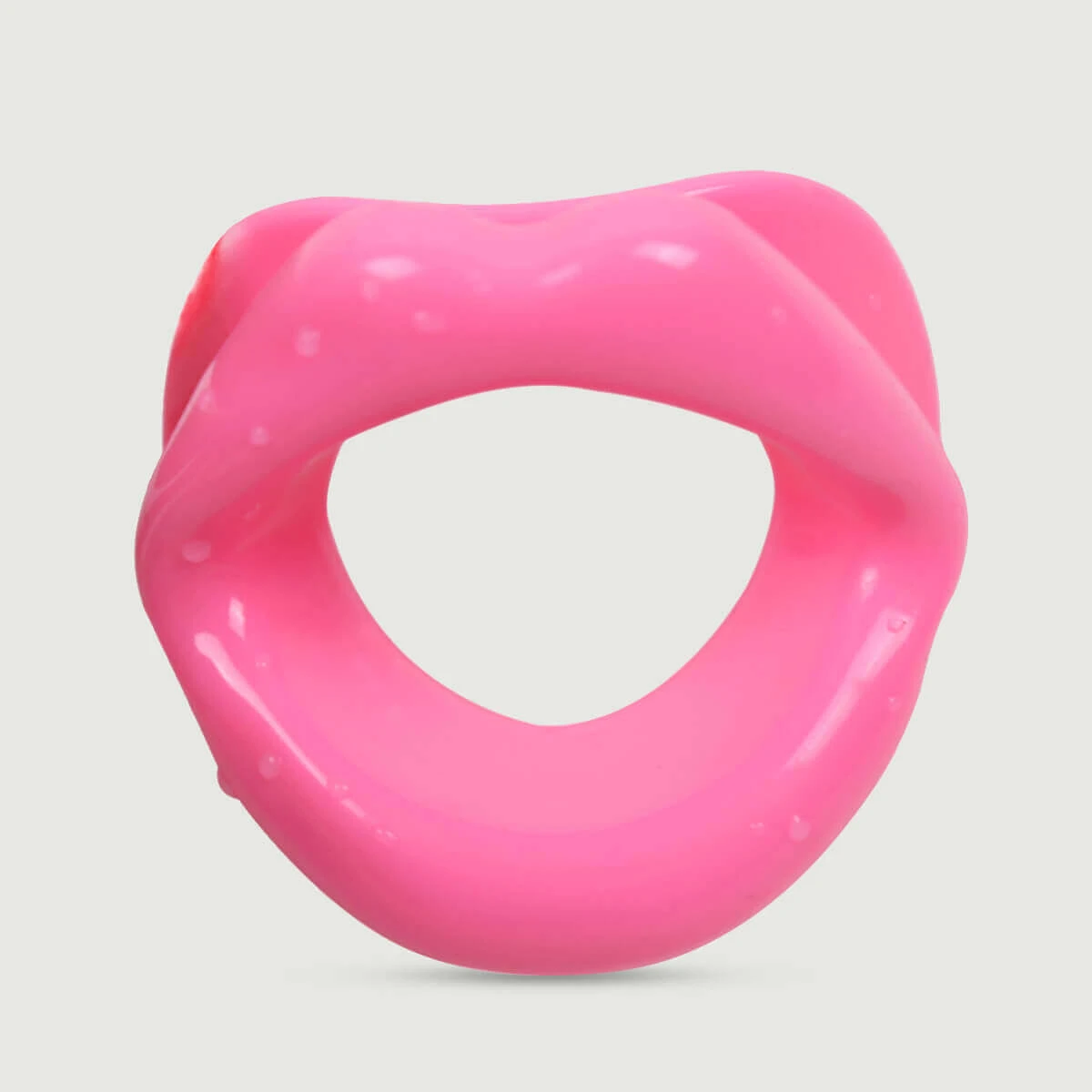 Lipvormige siliconen knevel met open gat - Roze