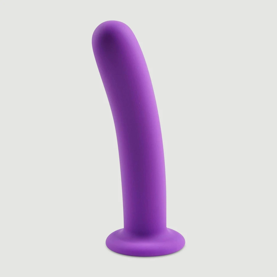 Duże, gładkie silikonowe dildo dla początkujących z przyssawką - fioletowe: ceny i cechy