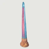 Zeer Lange Anale Siliconen Dildo Met Octopus Huid - 47 x 4,5 cm - Blauw