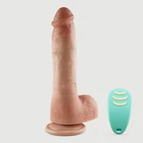 Zarma Thrusting 22 cm Realistic Remote Controlled Silikon Vibrator mit Kugeln & Saugnapf - Fleisch