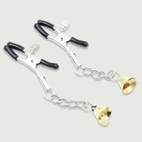 Nipple Clamps With Chain & Metal Bells - Golden/Silver