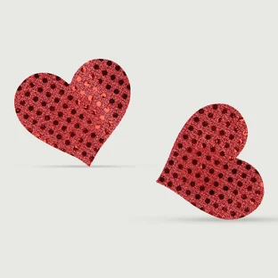 Couvre-tétine à paillettes Love Heart - Rouge