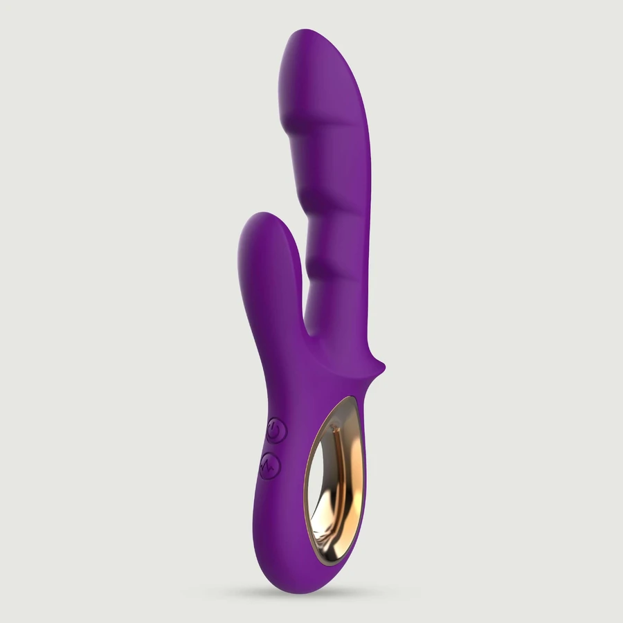 J'Adore Silicone Geribbelde Konijn Vibrator - Paars