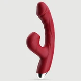 Suck Me Dry Silicone Gebogen Konijn Vibrator Met Clitorale Zuigkracht - Rood