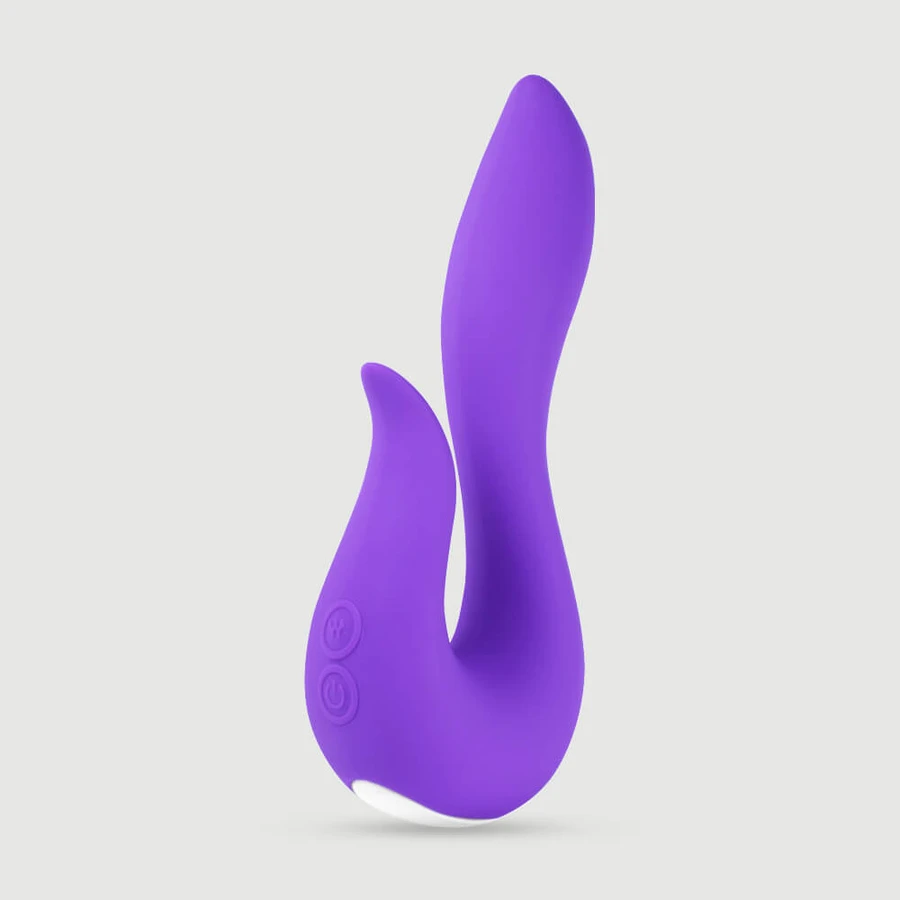 Vibratore in silicone Rabbit flessibile Premium The Swan - Viola