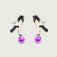 Nipple Clamps With Metal Bells - Silver/Purple