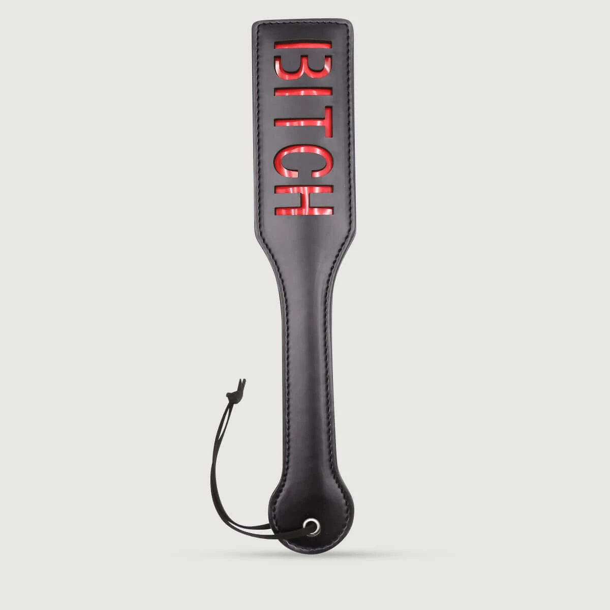 Domme Series Leren Peddel Met BITCH Uitsparing - Zwart