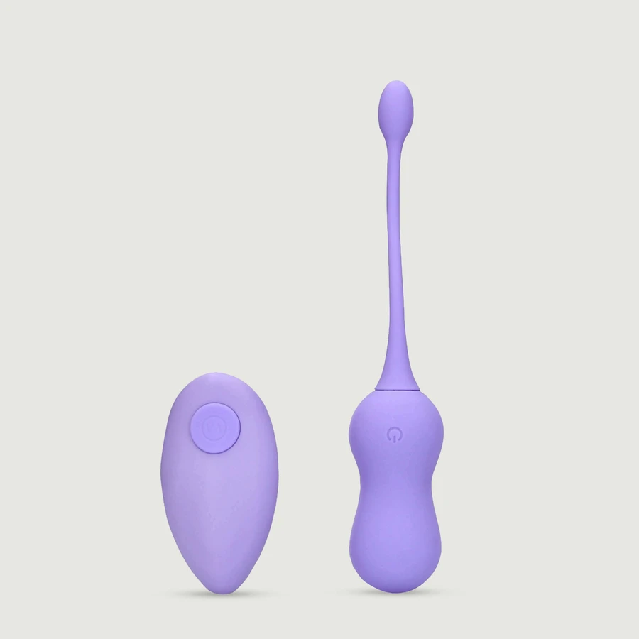 Silicone op afstand bediende vibrerende eierstimulator - Paars