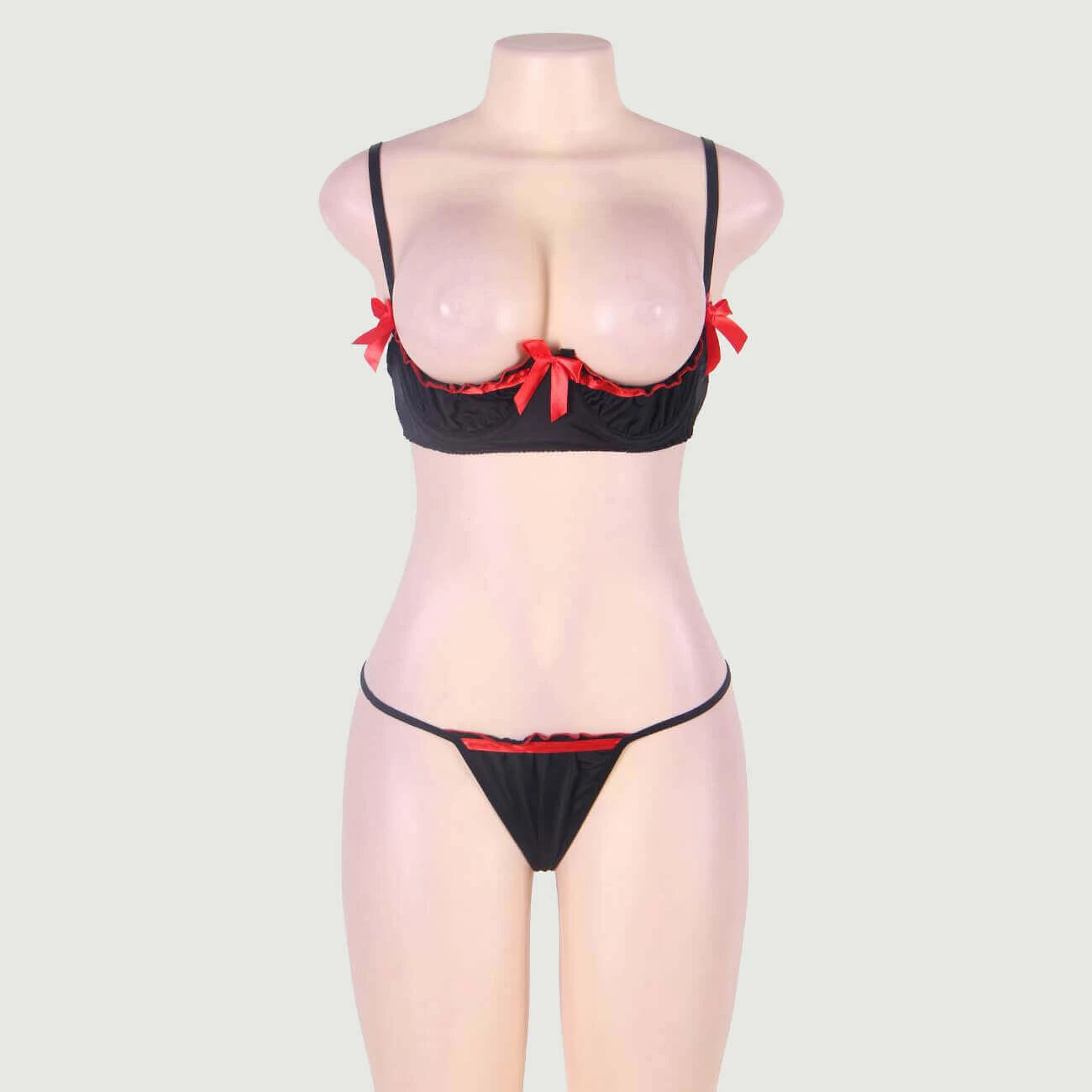Sexy bh met bloem - zwart - één maat