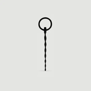 160 x 5 mm Suono uretrale in silicone con anello - Nero