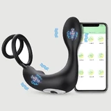 Ogma App Controlled Vibrador de Doble Masaje Prostático con Anillo para el Pene - Negro