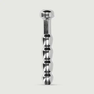 Plug Pene Acanalado Hueco Grueso 8 mm - Plata