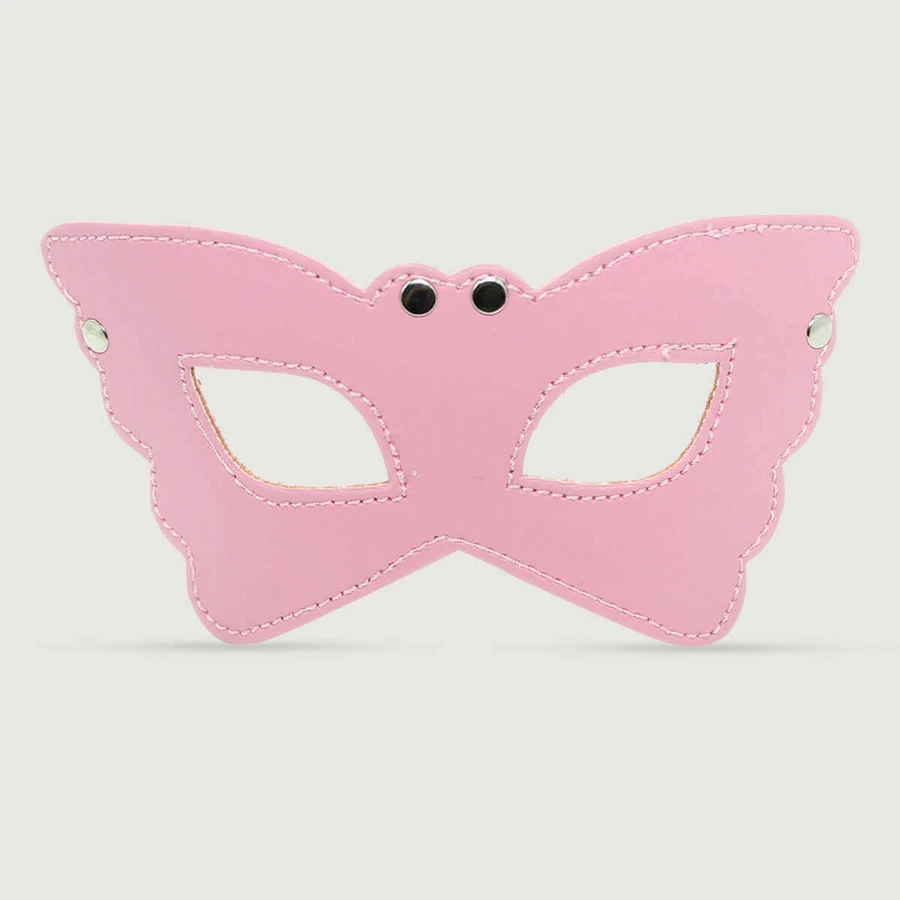 Leren vlinder oogmasker - Roze