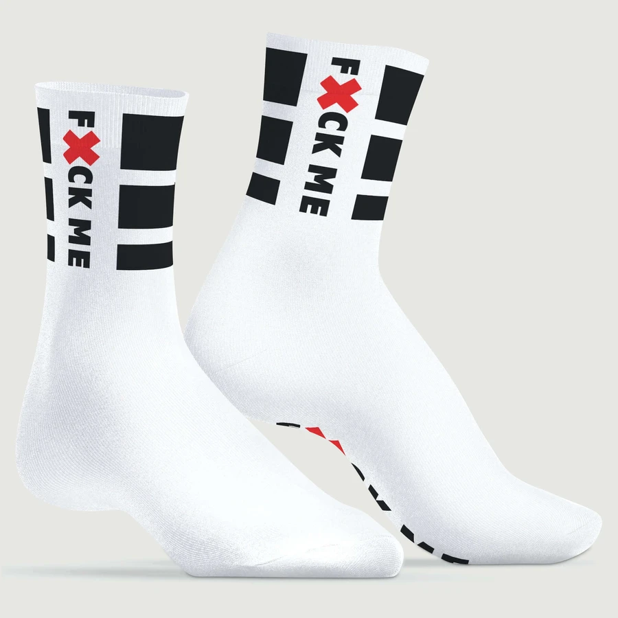 FUCK ME Socks - White - 39-45