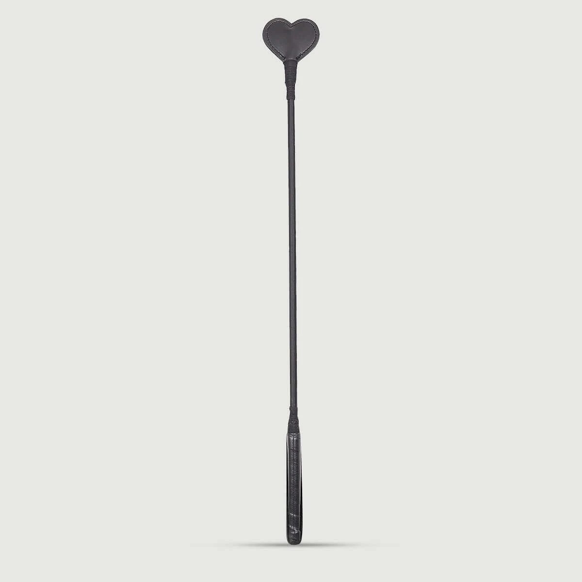 Leren Heart Crop Met Flexibele Schacht 60 cm - Zwart