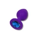 Anal Collection Silicone Medium Butt Plug met Rond Juweel - Paars/Lichtblauw