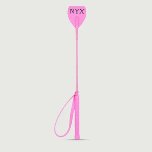 Leren Crop Met NYX Opdruk & PVC Handvat 46,5 cm - Roze