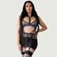 Mesh Bra Top With Zipper Front & Backless Sexy Dress Costume - Black - Large/X-Large