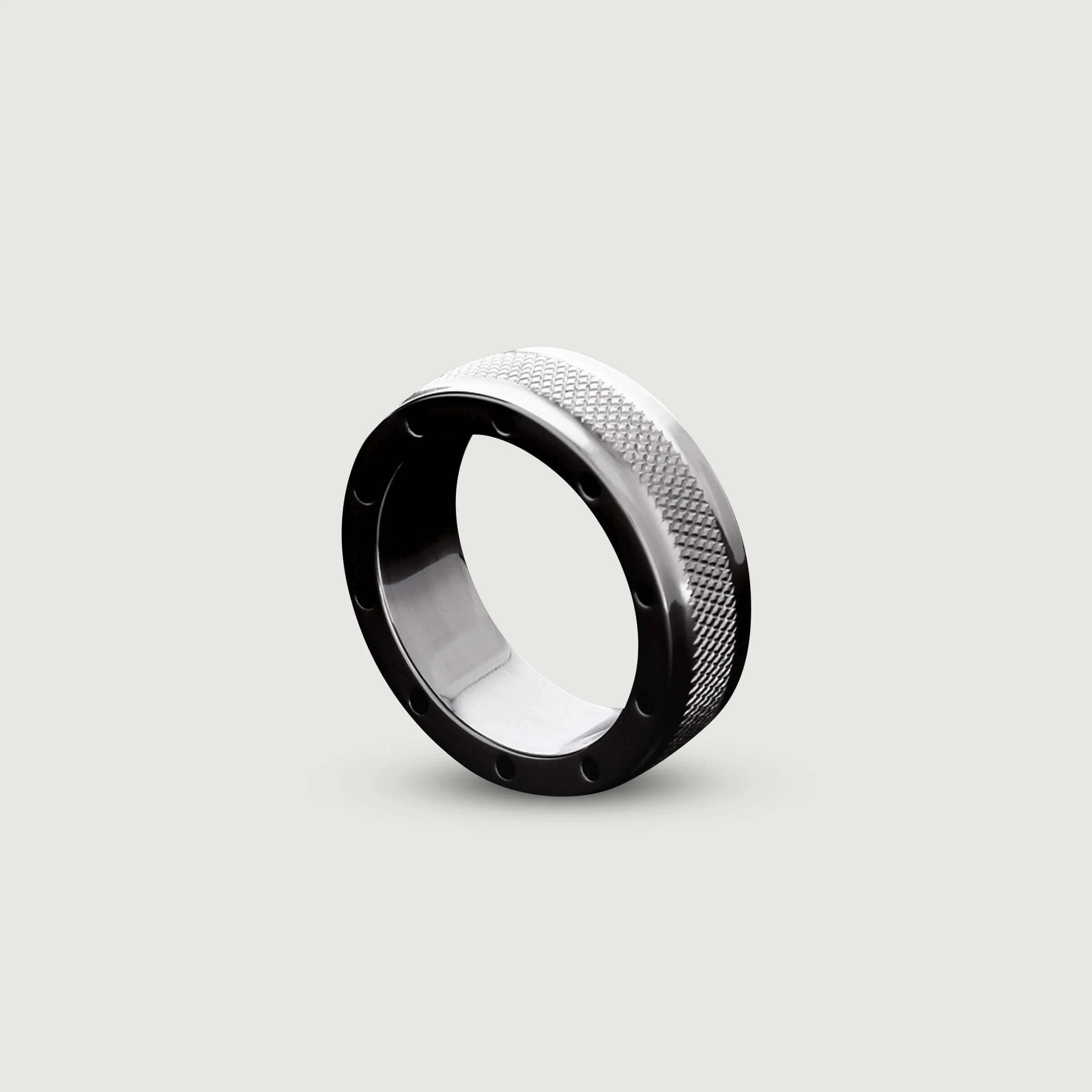 Cool & Knurl Metalen Cock Ring 15x45mm - Zilver
