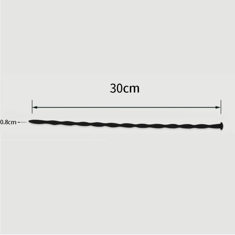 300 x 8 mm Silicone Urethraal Geluid - Zwart