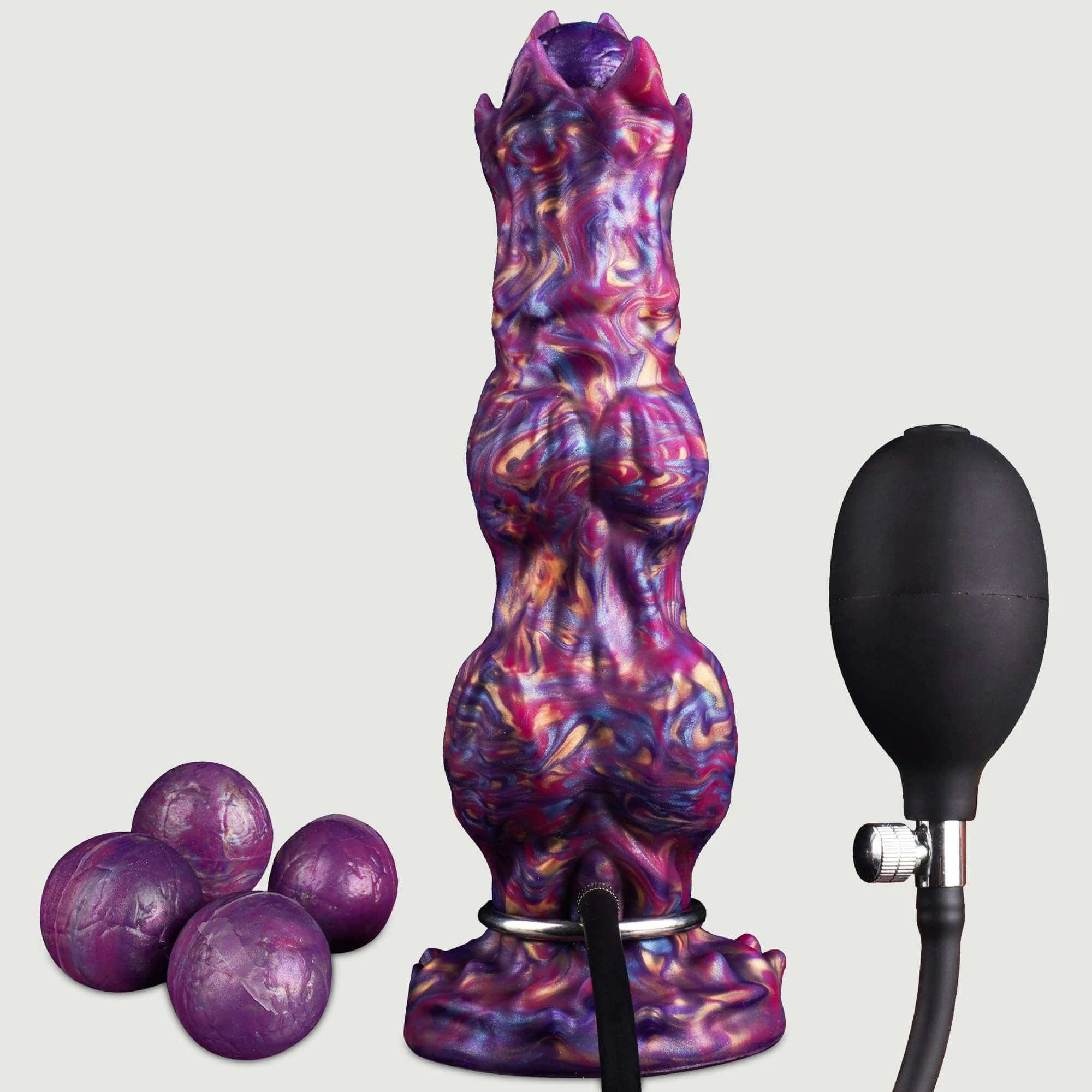 Dinosaurus Silicone Ovipositor Dildo Met Eitjes - Paars