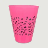 Fuchsia 500 ml Glas mit schwarzen Penissen