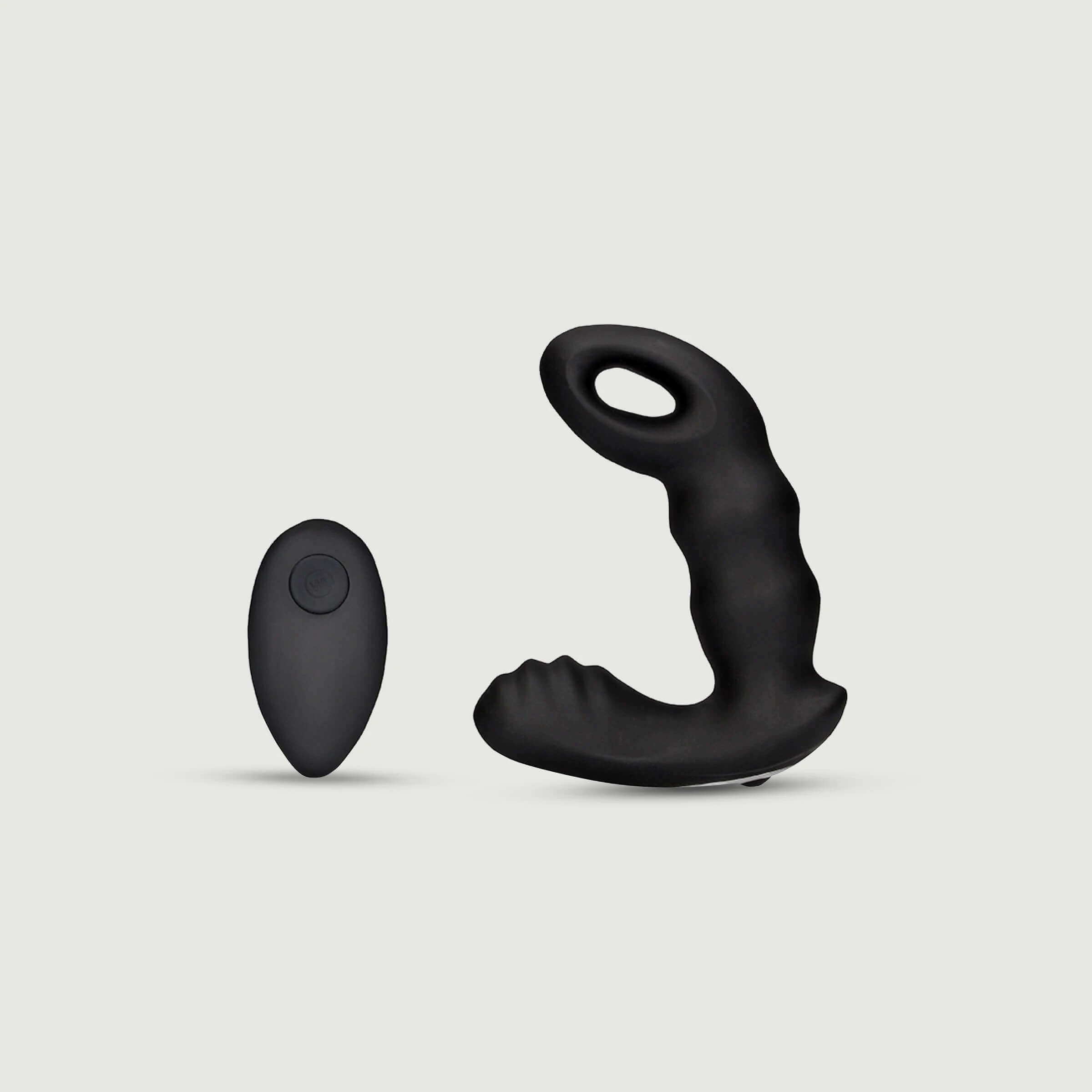 Kralen vibrerende op afstand bediende prostaatvibrator - Zwart