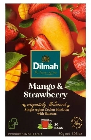 Dilmah Ceylon zwarte thee Mango Aardbei 20 builtjes