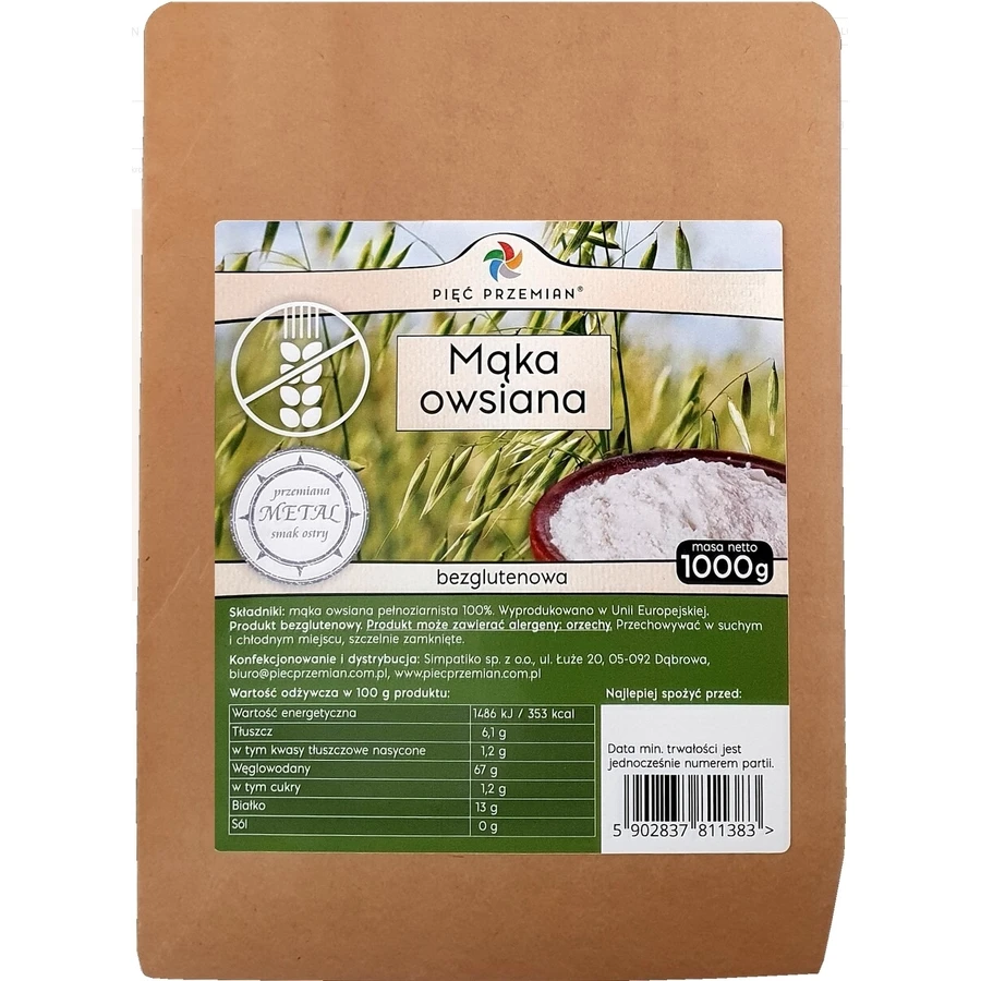 Five Transformations Glutenfreies Hafermehl 1000 g