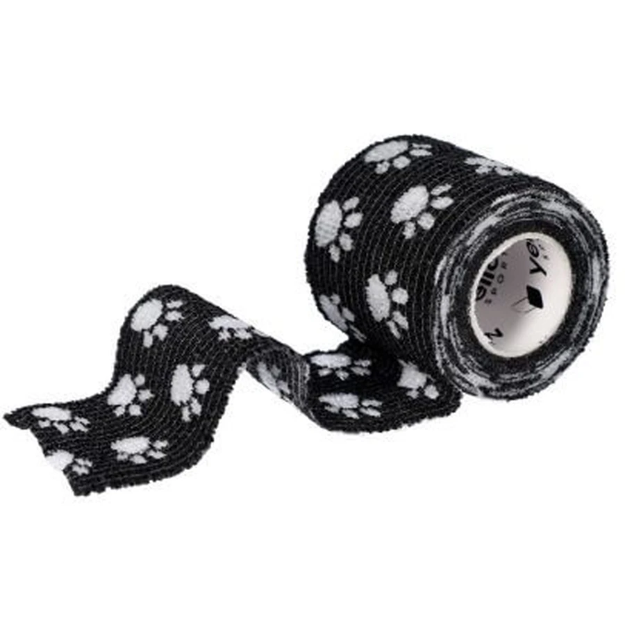 YellowBand Cohesief Verband 5 cm x 4,5 m zwart in pootjes 1 ...